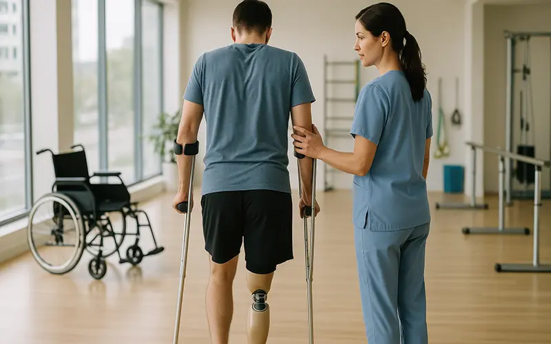 help walking with prosthetic